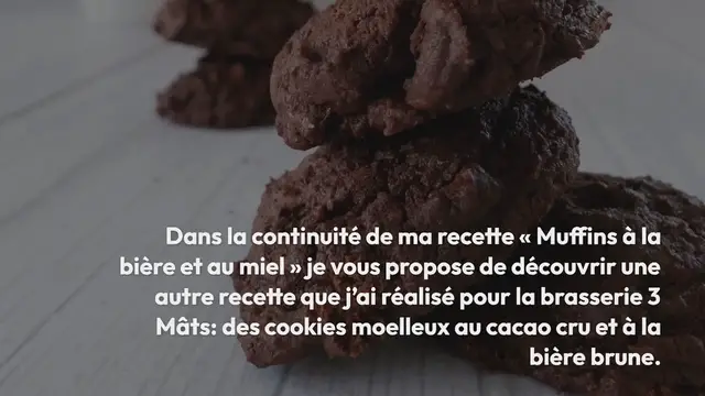 Video thumbnail for Cookies moelleux au cacao cru et à la bière brune