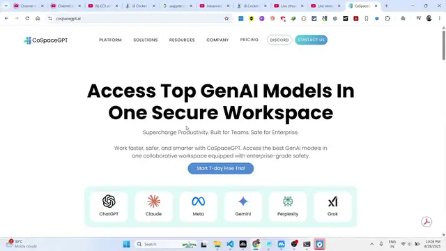 Video thumbnail for CoSpaceGPT – One Secure Workspace for ChatGPT, Gemini, Claude & More No Multiple Subscriptions!