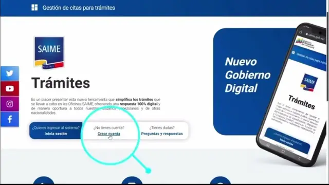 'Video thumbnail for Creación de cuenta SAIME 2023'