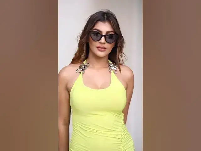 Video thumbnail for Yashika Aannand Stunning Green Solid Halter Neck Sheath Midi Dress #Photoshoot #style #yashika