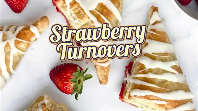 'Video thumbnail for Easy Strawberry Turnovers | Quick Puff Pastry Dessert'