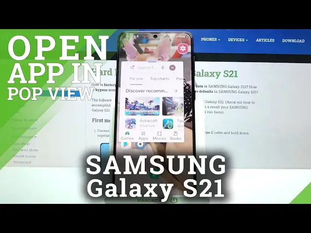 'Video thumbnail for How to Open Apps in Pop Up View on SAMSUNG Galaxy S21 -  Floating Windows'