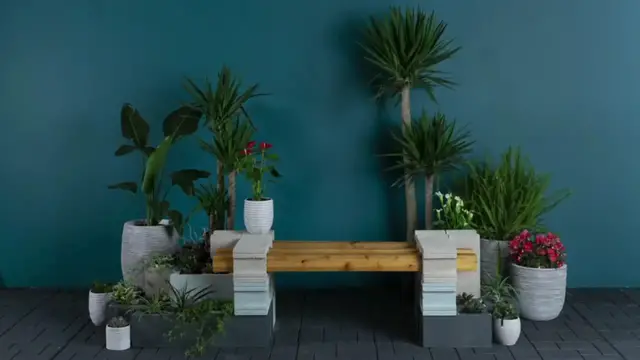 'Video thumbnail for DIY Cinder Block Bench with Planters '