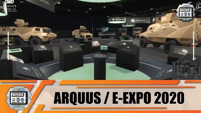 'Video thumbnail for France ARQUUS launches Defense E-XPO virtual booth to present military trucks and armored vehicles'