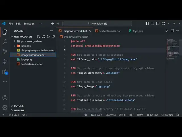 Video thumbnail for Build a FFMPEG Automation Batch Script to Add Text & Image Watermark to Bulk or Multiple Videos