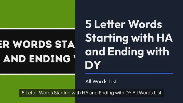 Video thumbnail for 5 Letter Words Starting with HA and Ending with DY All Words List