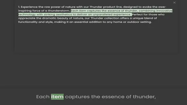 Video thumbnail for 1. Experience the raw power of nature with our Thunder product line, designed to evoke the awe-inspiring force of a thunderstorm. Each item captures the essence of thunder, combining innovative technology with striking aesthetics to deliv