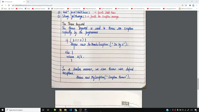 Video thumbnail for Throw vs Throws in Java