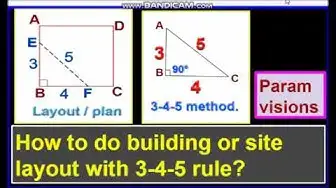 Video thumbnail for What is the 3-4-5 rule in construction?/ How to do the building layout using the 3-4-5 method?