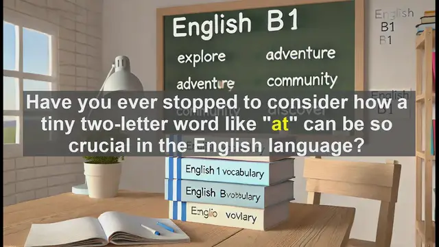 Video thumbnail for 2500 Must Know CEFR B1 Vocabulary - The Power of 'At': Mastering a Crucial English Preposition
