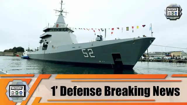 'Video thumbnail for French company Piriou launches OPV Offshore Patrol Vessel ARA Piedrabuena for Argentinian Navy'