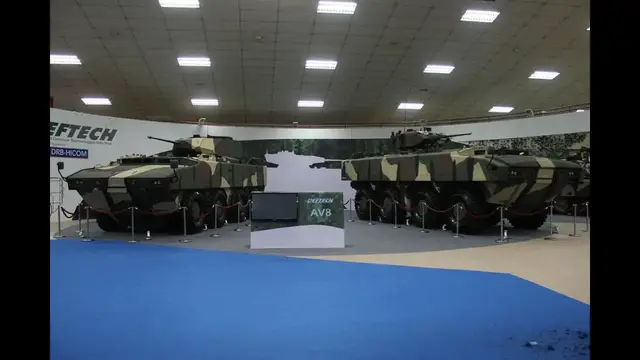 'Video thumbnail for AV8 Gempita IFV-25 25mm turret AFV-30 30mm cannon turret 8x8 armoured vehicle Deftech Malaysia army'