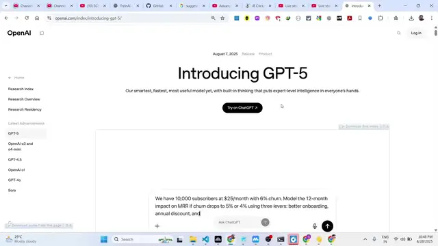 'Video thumbnail for GPT‑5 Released OpenAI’s Most INSANE Coding Model Yet – Say Goodbye to Debugging!'