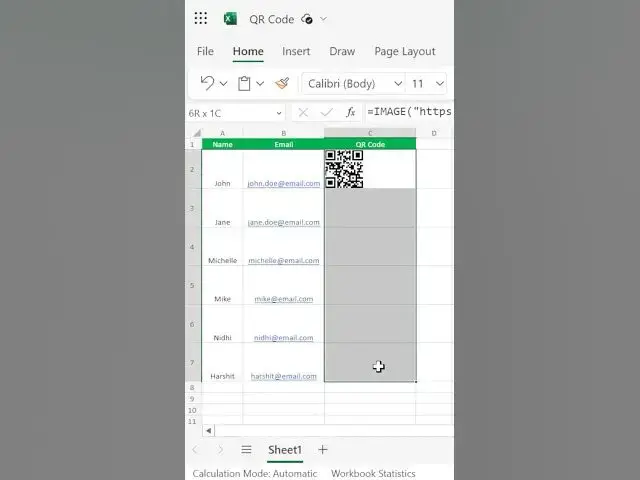 Video thumbnail for Create working QR code in Excel? (In 20 Seconds) | QR code trick #shorts #excel