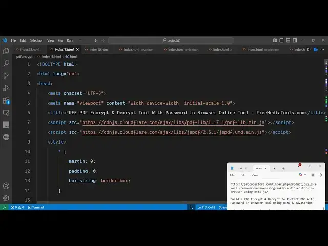 Video thumbnail for Build a PDF Encrypt & Decrypt to Protect PDF With Password in Browser Tool Using HTML & JavaScript