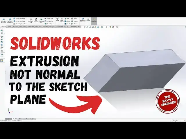 'Video thumbnail for SolidWorks | How to Create an Extrusion not Normal to the Sketch Plane'