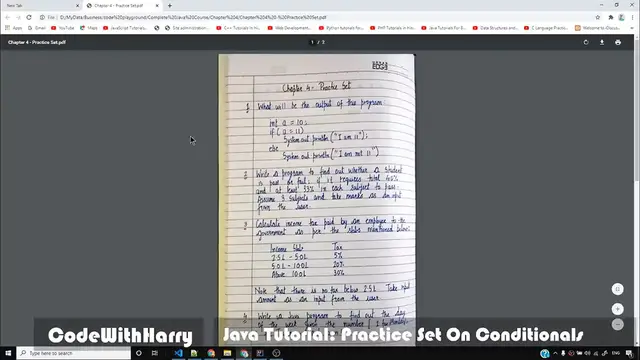 Video thumbnail for Java Tutorial_ Practice Questions On Conditionals & Switch Case
