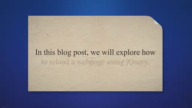 Video thumbnail for How To Window Reload In Jquery