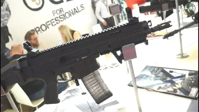 'Video thumbnail for Czech Republic firearms manufacturer CZ Bren 2 assault rifle Eurosatory 2016 defense exhibition'