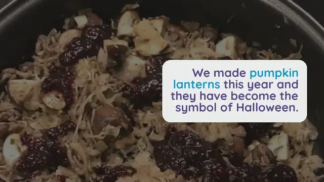 Video thumbnail for Halloween Jack O'lantern pie with cranberry sauce