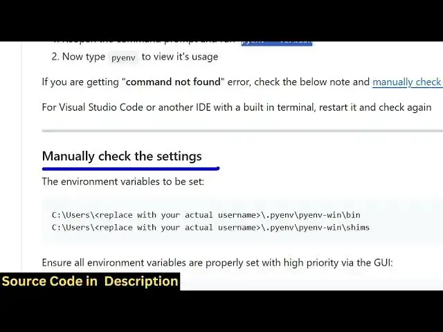 Video thumbnail for How to Download & Install pyenv in Windows | pyenv is not recognized as command Error