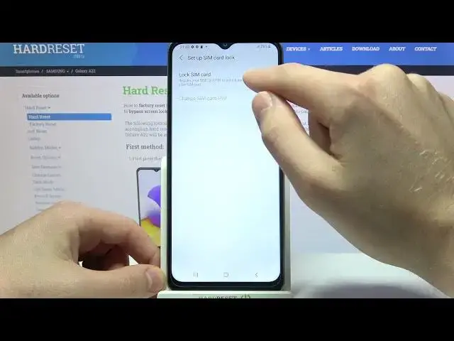 'Video thumbnail for How to Lock SIM Card using PIN in Samsung Galaxy A22 - Set Up PIN'