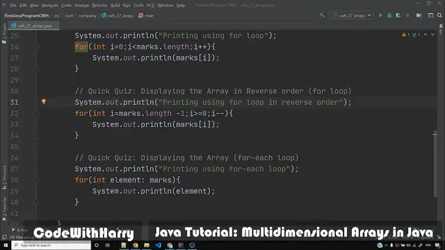 Video thumbnail for Java Tutorial_ Multidimensional Arrays in Java