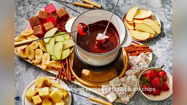 Video thumbnail for chocolate fondue recipe