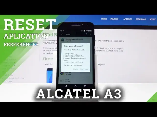 'Video thumbnail for How to Restore App Configuration in ALCATEL A3 - Reset App Preferences'