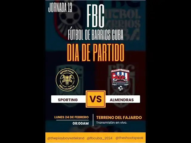 'Video thumbnail for Almendras de Párraga VS Sporting Bella Vista (Partido 91) - #futboldebarrioscuba'