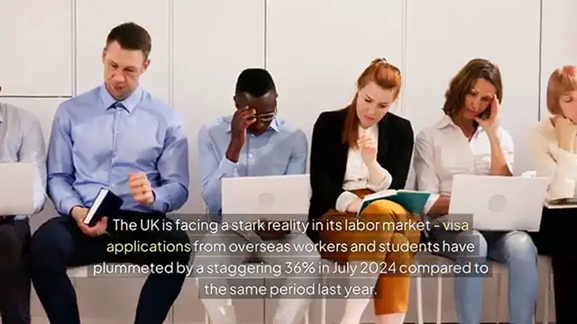 Video thumbnail for UK's Immigration Crisis Skilled Worker Shortages Loom as Visa Applications Plummet