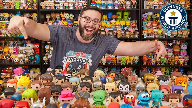 'Video thumbnail for Breaking the Funko Pop! world record, 8,002 pops in one collection'