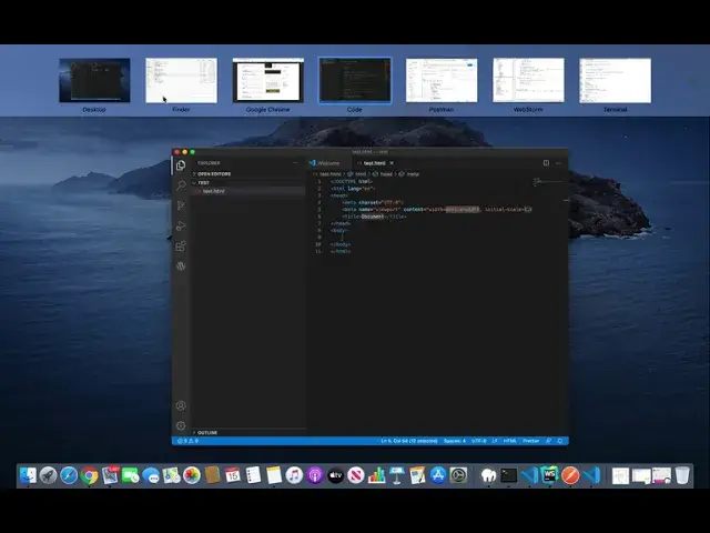 'Video thumbnail for how to create first html file on vs code on macbook'