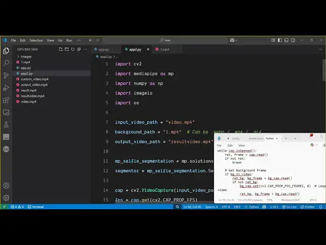 Video thumbnail for Python 3 OpenCV Script to Replace Background of Video With Custom Image & Video Using Mediapipe