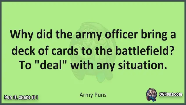 Video thumbnail for Army - Jokes, Puns, Wordplays, and Laughter