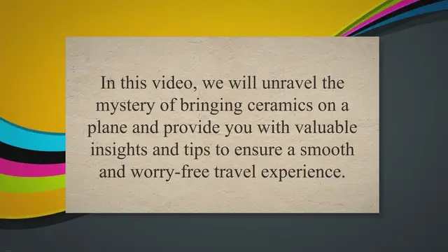 'Video thumbnail for Taking Ceramics to New Heights: Navigating TSA Regulations and Traveling Tips'