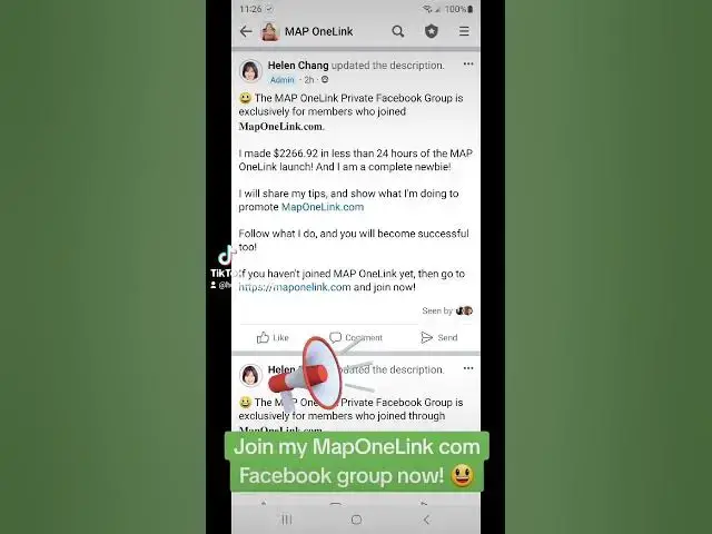 'Video thumbnail for Join https://maponelink.com then join my exclusive FB group for newbies. 😃 #affiliatemarketing'