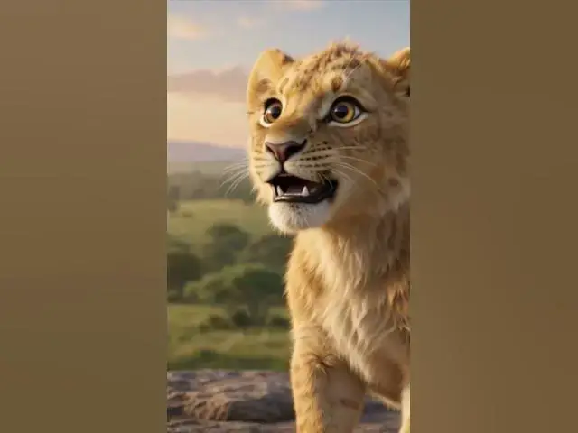 Video thumbnail for Lion Cub's First Steps in the Wild 🦁✨ #Shorts