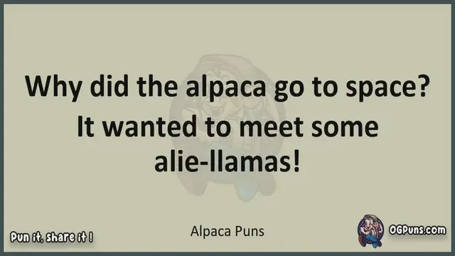 Video thumbnail for Alpaca - Jokes, Puns, Wordplays, and Laughter