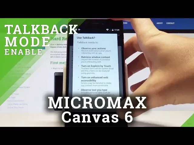 'Video thumbnail for How to Enable Talkback Mode in Micromax Canvas 6 - Start / Stop Talkback'