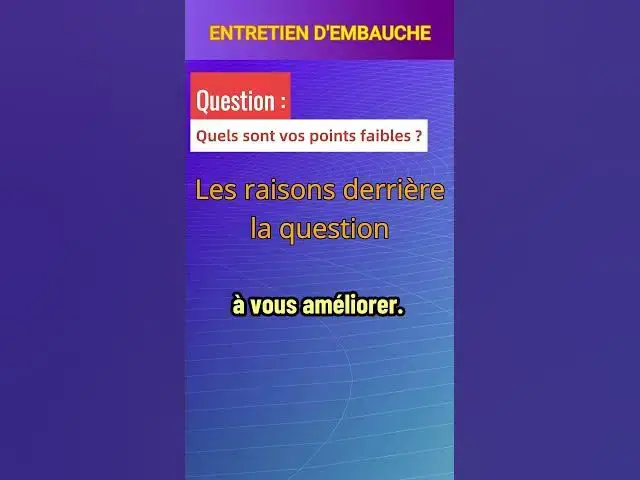 'Video thumbnail for Qelles sont vos points faibes? (3 raisons derrières la question d'entretien d'embauche)'