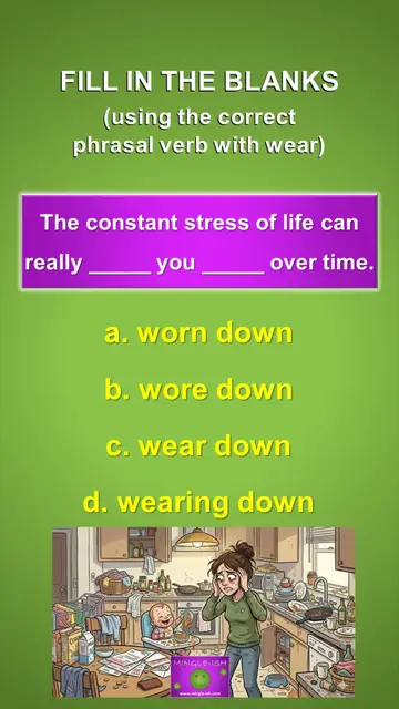 Video thumbnail for Phrasal Verbs with 'Wear': Fill in the Blanks Quiz #2