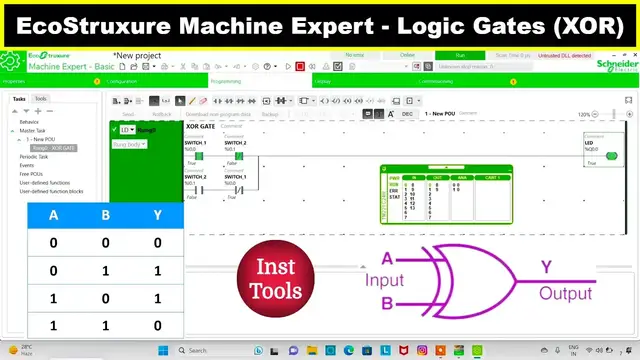 Video thumbnail for EcoStruxure Machine Expert Training - Logic Gates (XOR)
