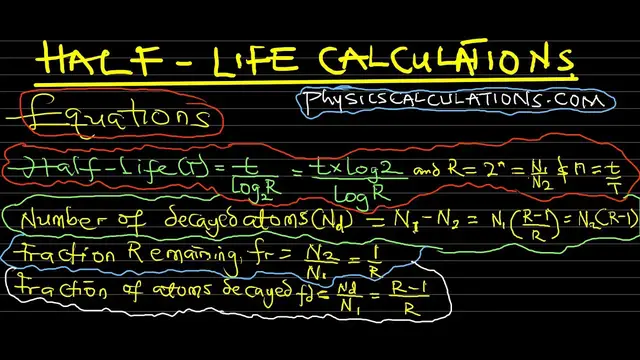 Video thumbnail for Master Half-life Calculations: Unveiling the Secrets of Radioactive Decay!