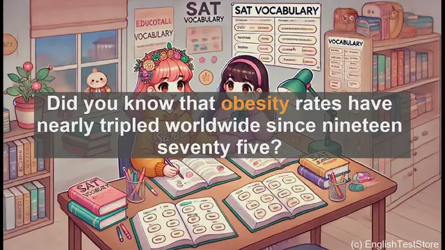 Video thumbnail for 5000 Must Know SAT Vocabulary - Obesity: Key Facts for SAT Prep and Beyond