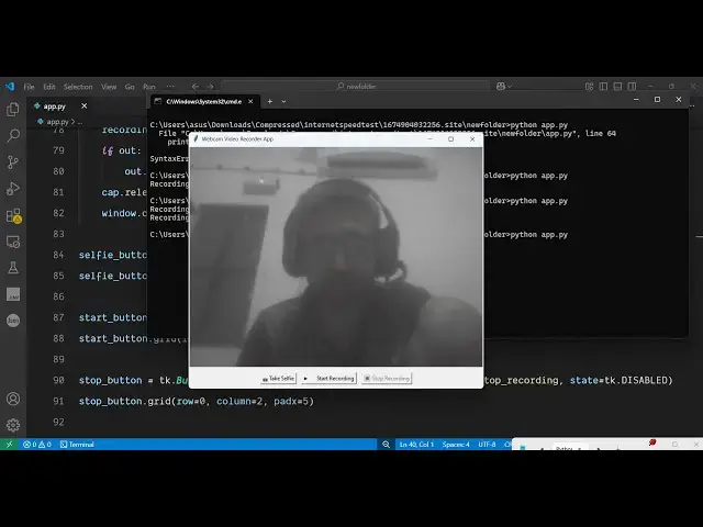 Video thumbnail for Python 3 Tkinter Script to Build Webcam Image & Video Recorder Using OpenCV & Pillow GUI Desktop App