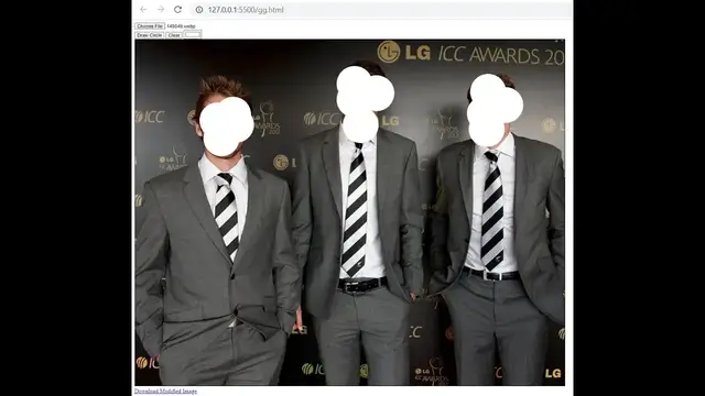 Video thumbnail for Javascript Canvas API Example to Draw Shapes on Selected Image File to Hide Faces in Browser