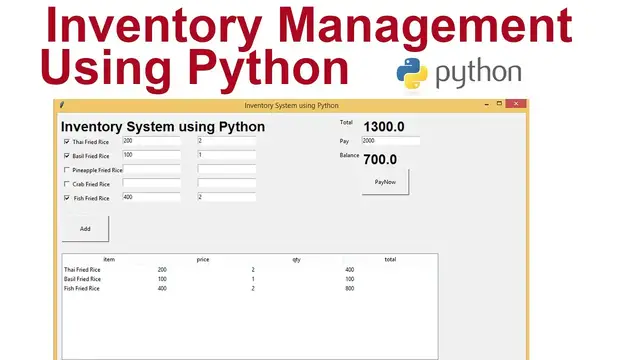 Video thumbnail for Inventory management system using python