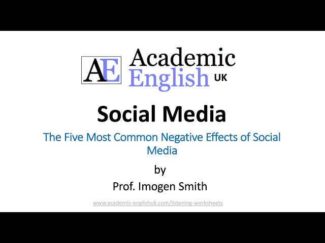 Video thumbnail for Social Media Lecture: The Five Most Common Negative Effects of Social Media