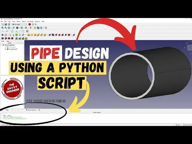 'Video thumbnail for How to Design a Pipe in FreeCAD Using a Python Script'